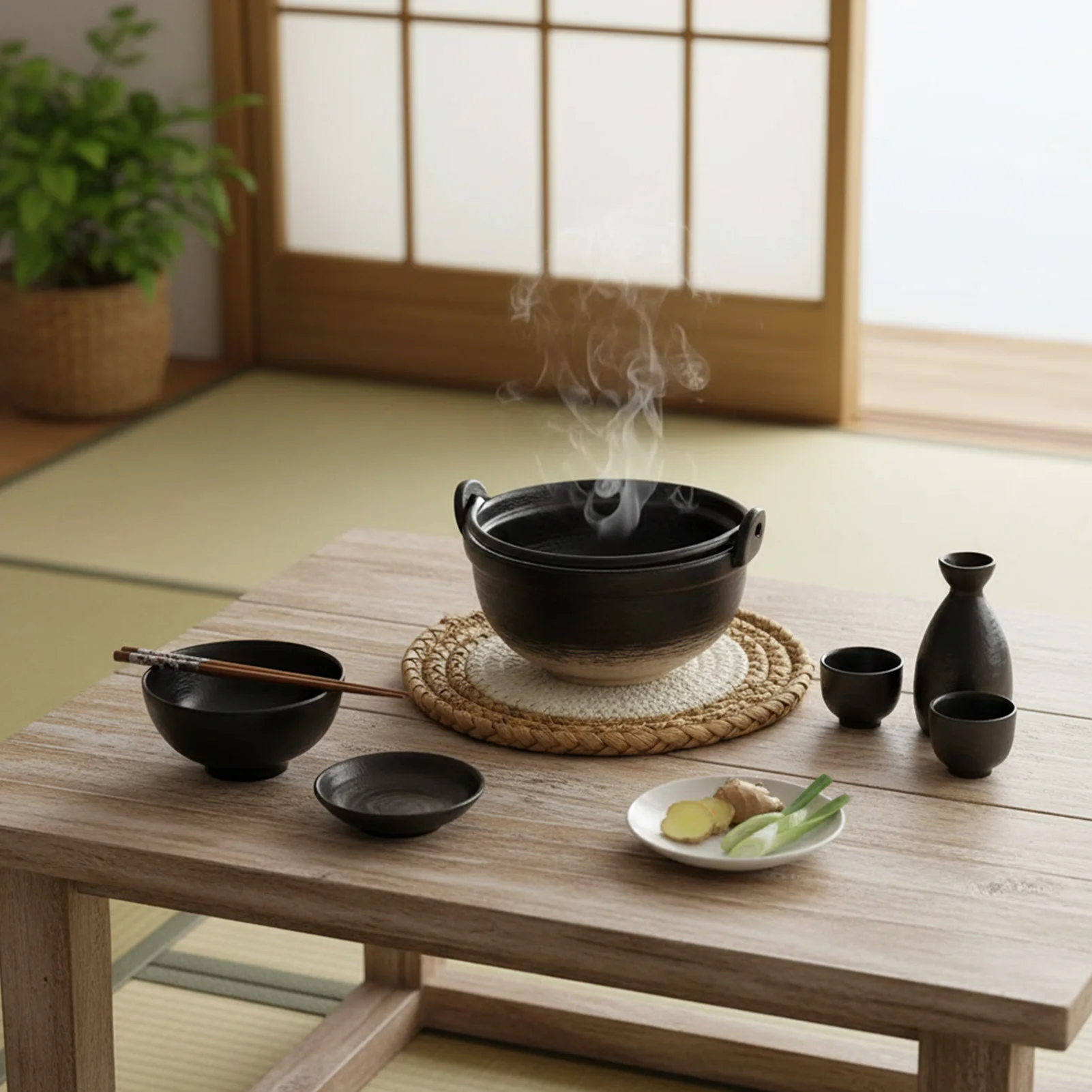 Woven Grass Cooking Mat Japanese Style Pot Holder Heat Insulation Anti Slip Cotton Rope Woven For Dining Table And Kitchen Use