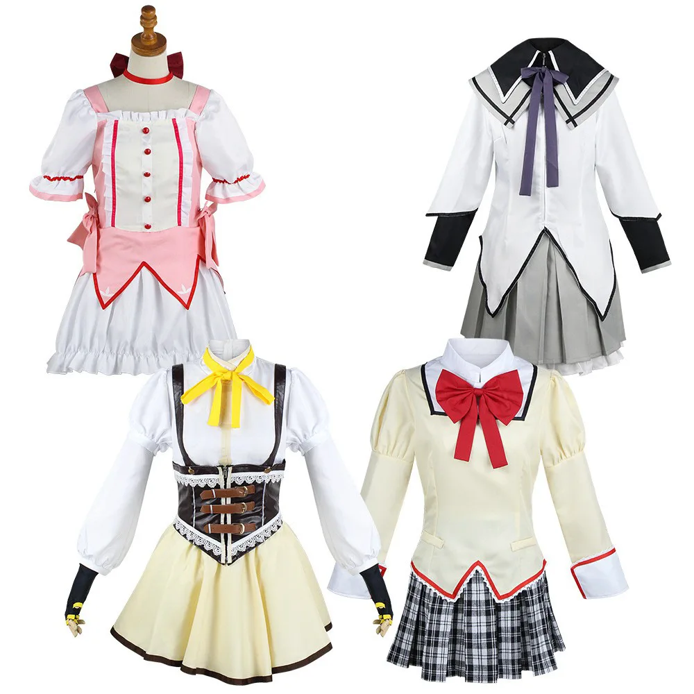 

Puella Magi Madoka Magica Cosplay Costume Kaname Madoka Akemi Homura Tomoe Mami Anime Character Original Performance