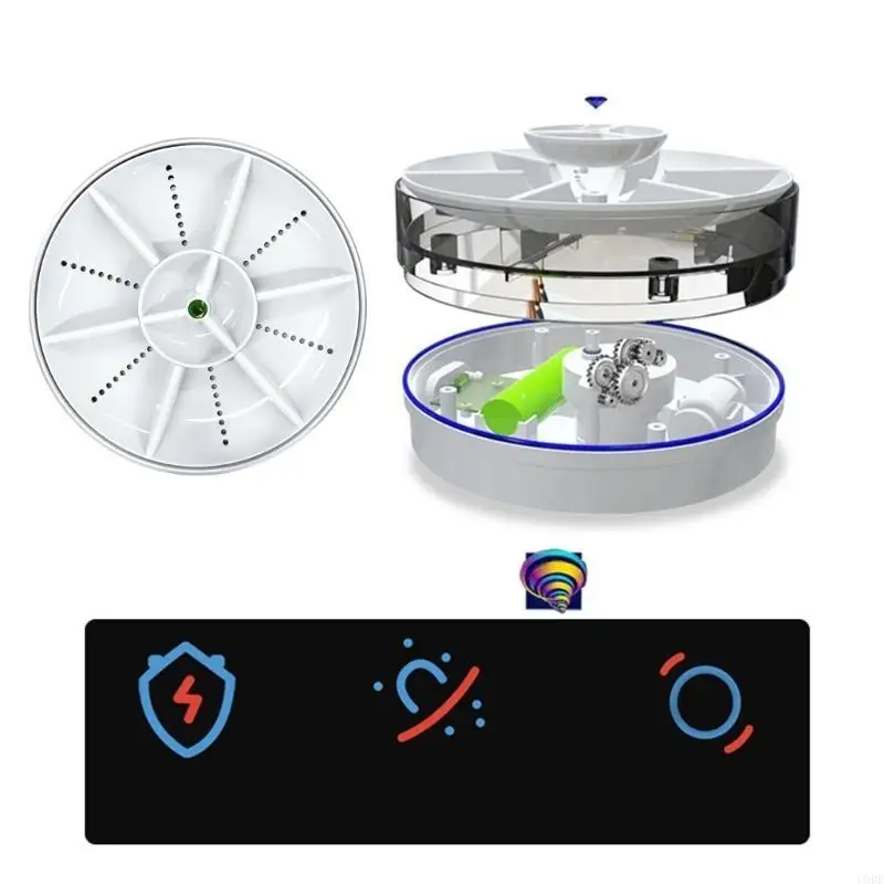 Small Rechargeable Dishwasher Portable Electric Cleaning Device ABS Texture