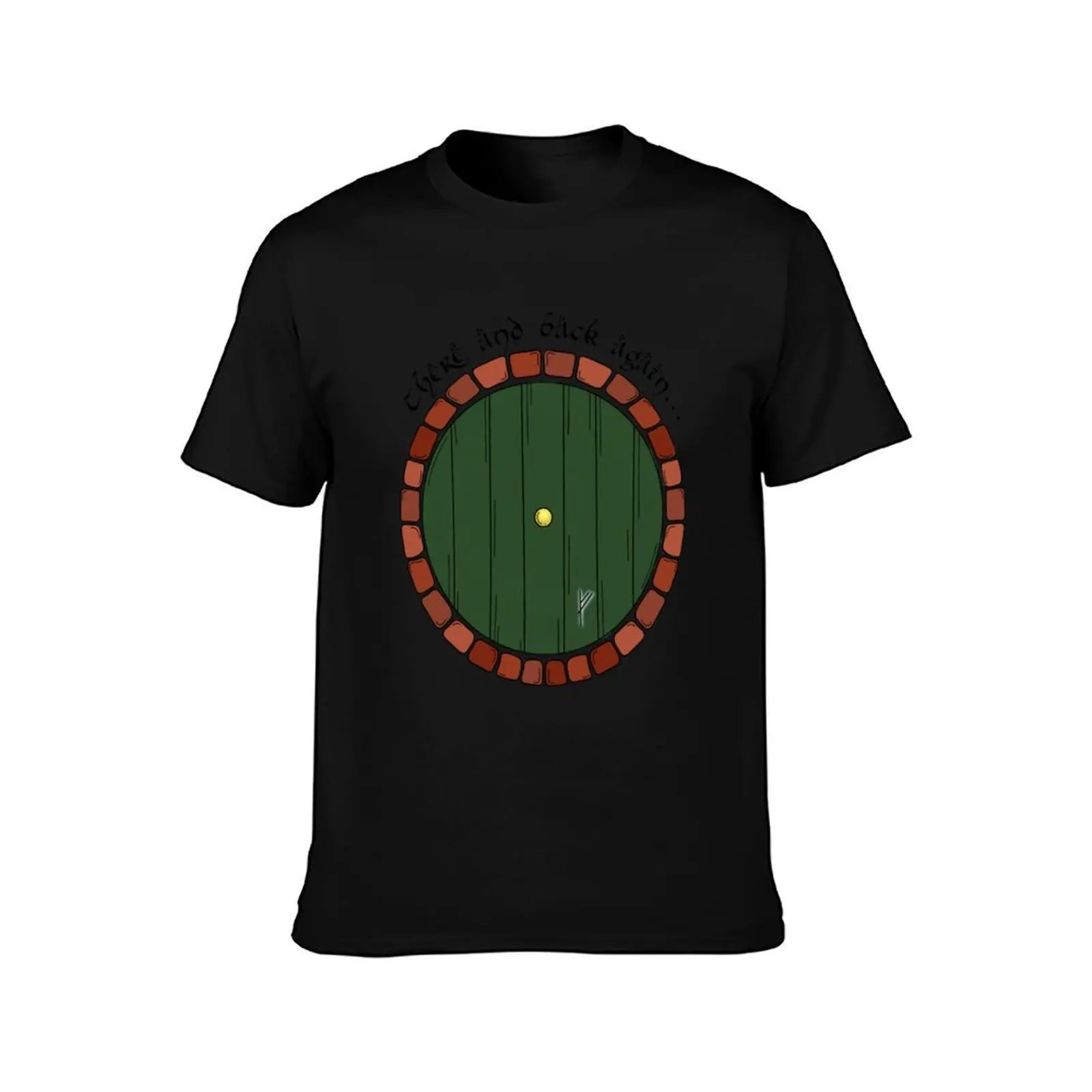 Bilbos Door With Quote 2 T-Shirt, Summer Casual Cotton Tee, Oversized Streetwear Tops, Vintage Graphic Print, Unisex Men Women