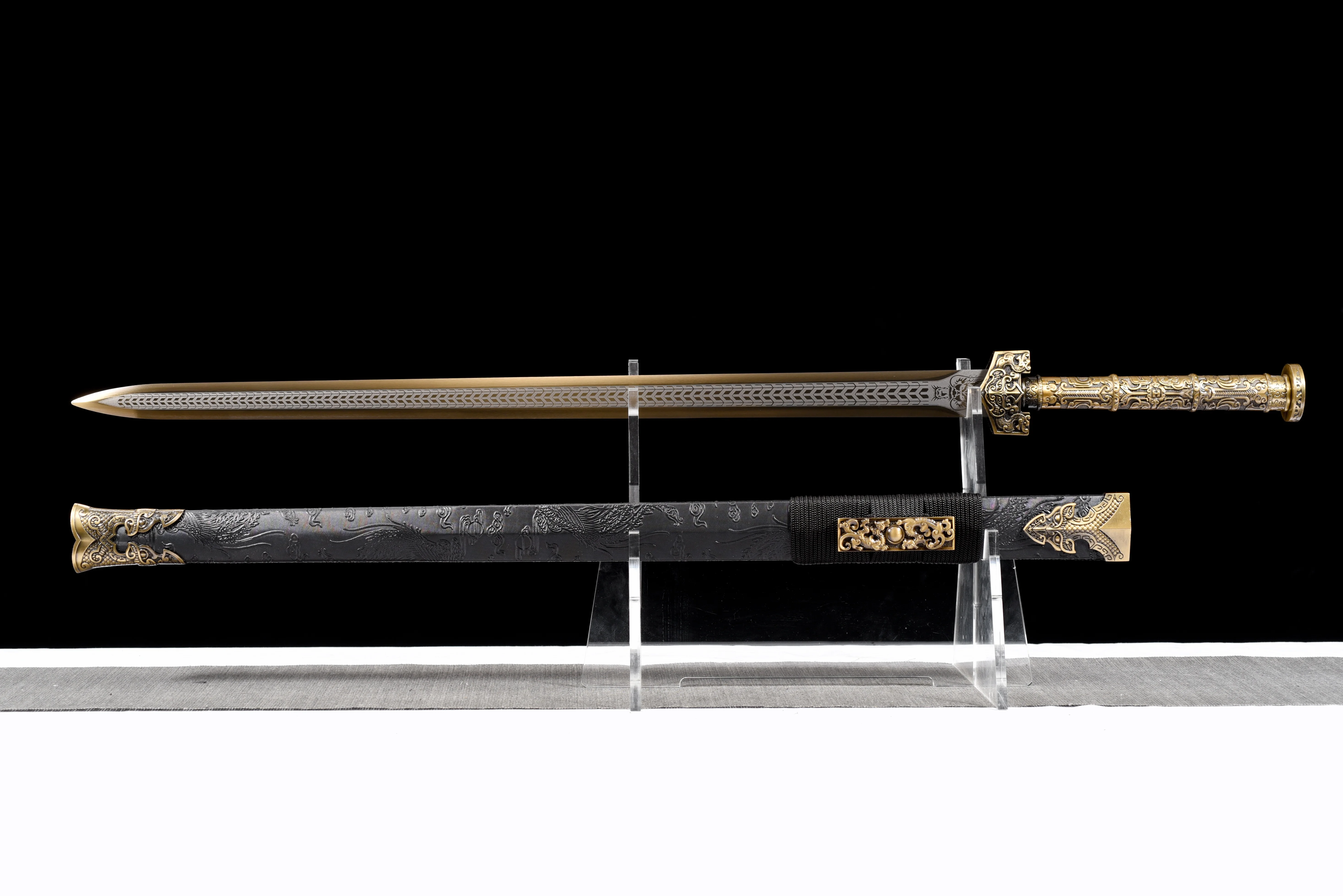 

Chinese gold samurai sword not sharp decoration katana cosplay ninja martial arts enthusiast Collector unforgettable men's gift