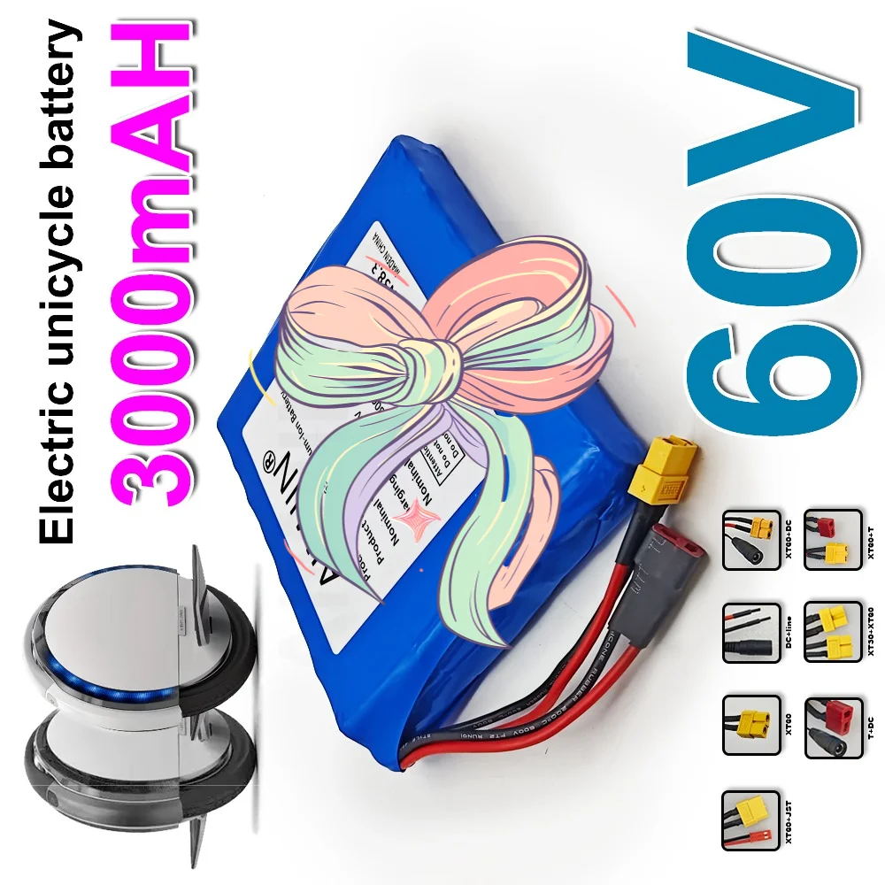 

3000mAh 132wh 60V 3.0Ah Li-Ion 16S1P Battery Pack Universal for Electric Balance Torsion Car