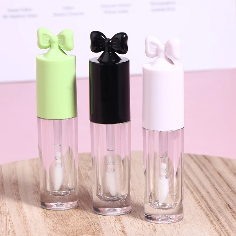 Kreative Bogenform Lipgloss Tubes Klare leere DIY zylindrische Lippenbalsam Tubes 2,5 ml mit Zauberstab nachfüllbare Lippenstiftflasche