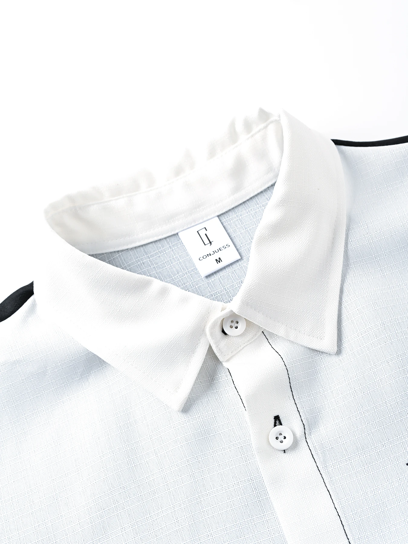 Men's Color-Blocked Printed Short-Sleeve Shirt with Textured Shorts Set, Button-Front Shirt, Casual Two-Piece Set for Everyday Wear and Vacation - view 4