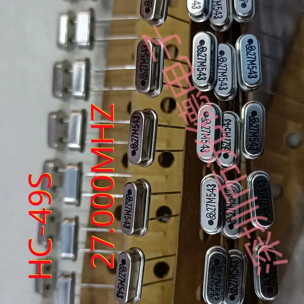 50pcs/ 27M in-line passive crystal oscillator HC-49S 27.000MHZ quartz crystal 27.000M 15PPM 10PF