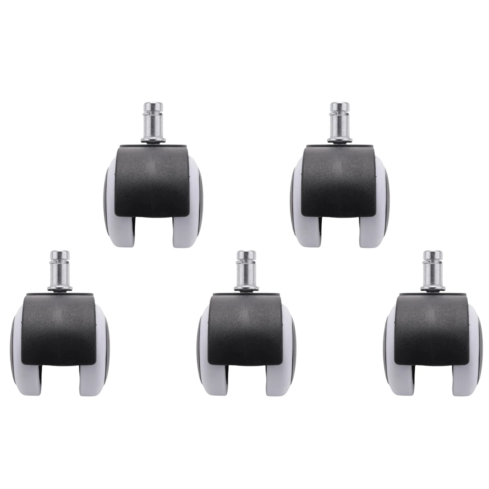 B84B-50Mm Office Chair Roller Castor Wheels - Set Of 5 - Black&White