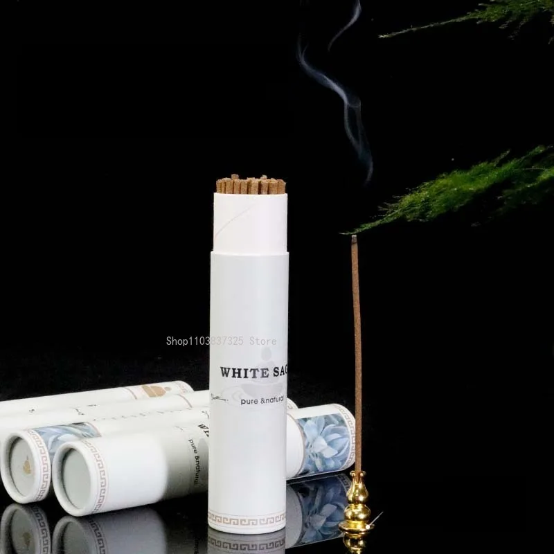 50g White Sage Short Incense Stick Household Fragrance Indoor/Study/Meditation/Soothing Purification Aromatherapy Joss Stick