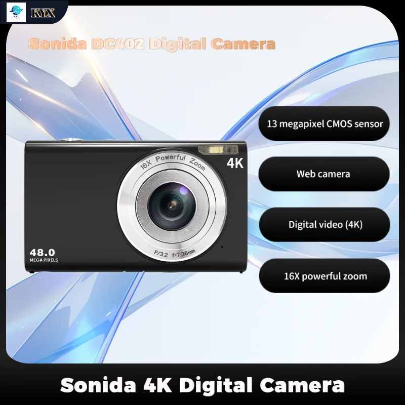 

Sonida 4K 48MP Digital Camera IPS HD Screen Autofocus Vlogging Camera 2.8" Large Screen Camcorder for Kid Adult