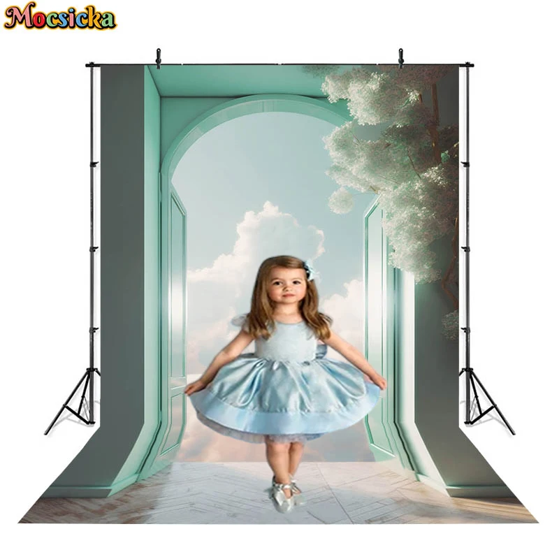 The Gate Of The Sky Background For Photography Props Photo Studio Kits White Cloud Backdrop Cloth Wallpaper Decoration Photozone