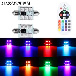 C5W C10W LED Festoon 31mm 36mm 39mm 41mm RGB Remote Control Car Inteiror Truck Van Bulb Dome Reading Door Signal Lamp 12V