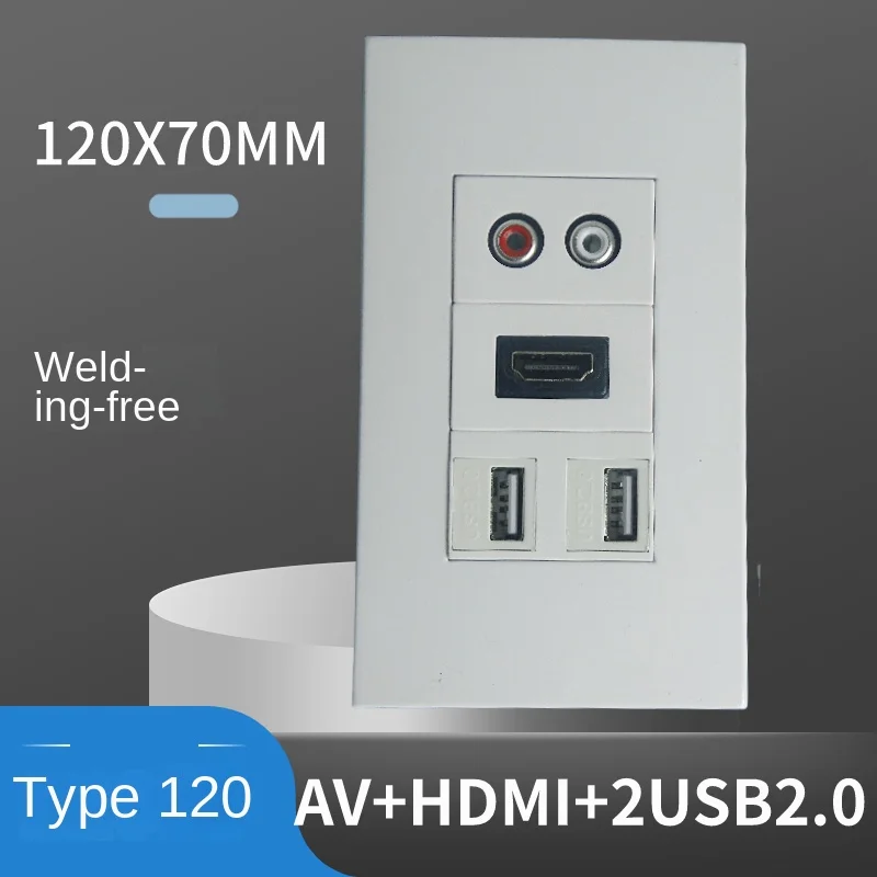 Two USB 2.0 wall mounted panels for American audio AV high-definition HDMI data