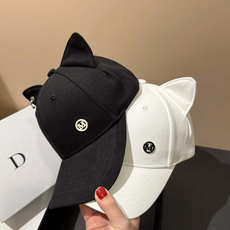

Cotton Baseball Cap Women Animal Ears Ponytail Hole Structured Crown Sports Outdoor Adjustable Youthful Free Shipping​​