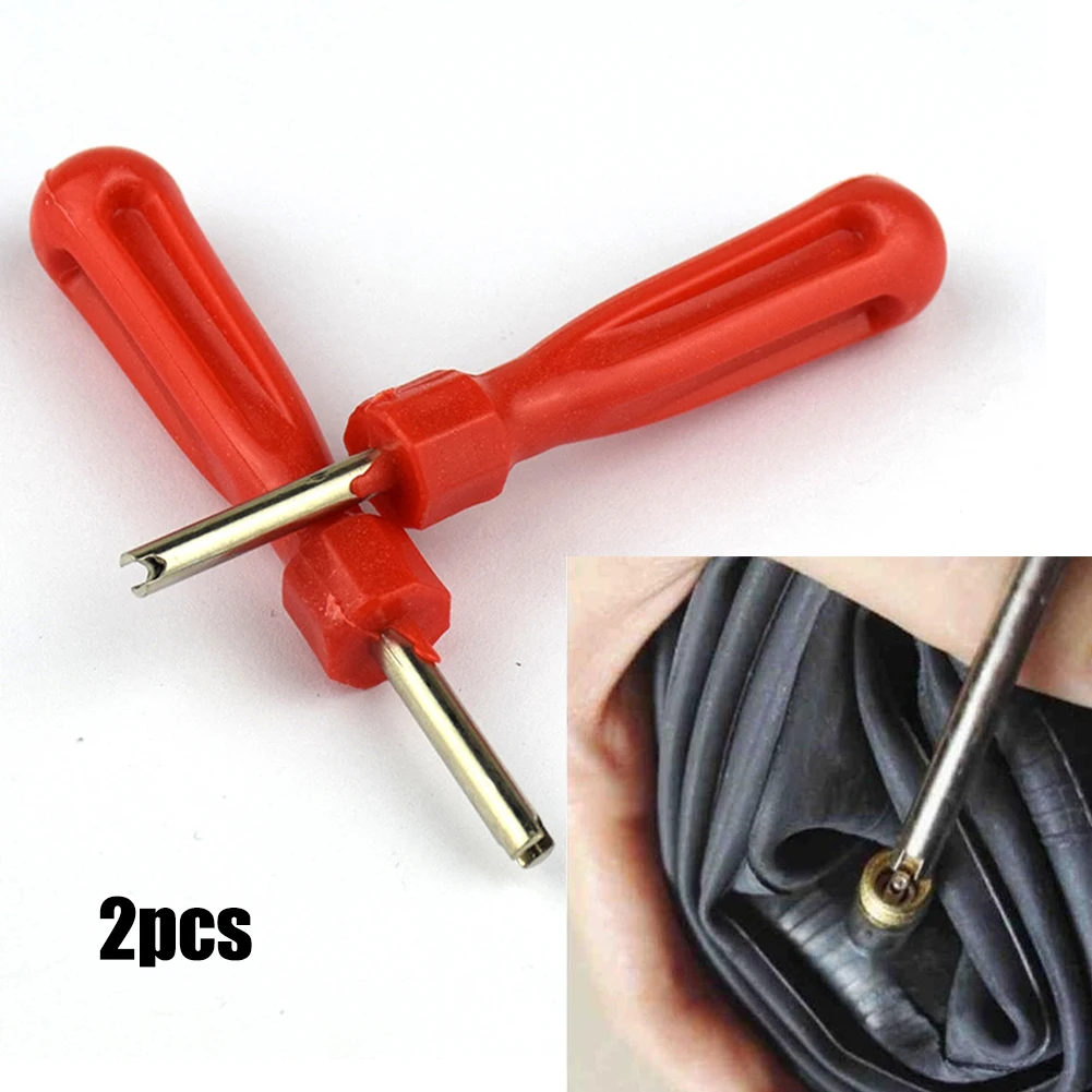 2pcs Tire Repair Tools with Single Head Valve Core Remover for Valve Stem Installation and Removal on Vehicles