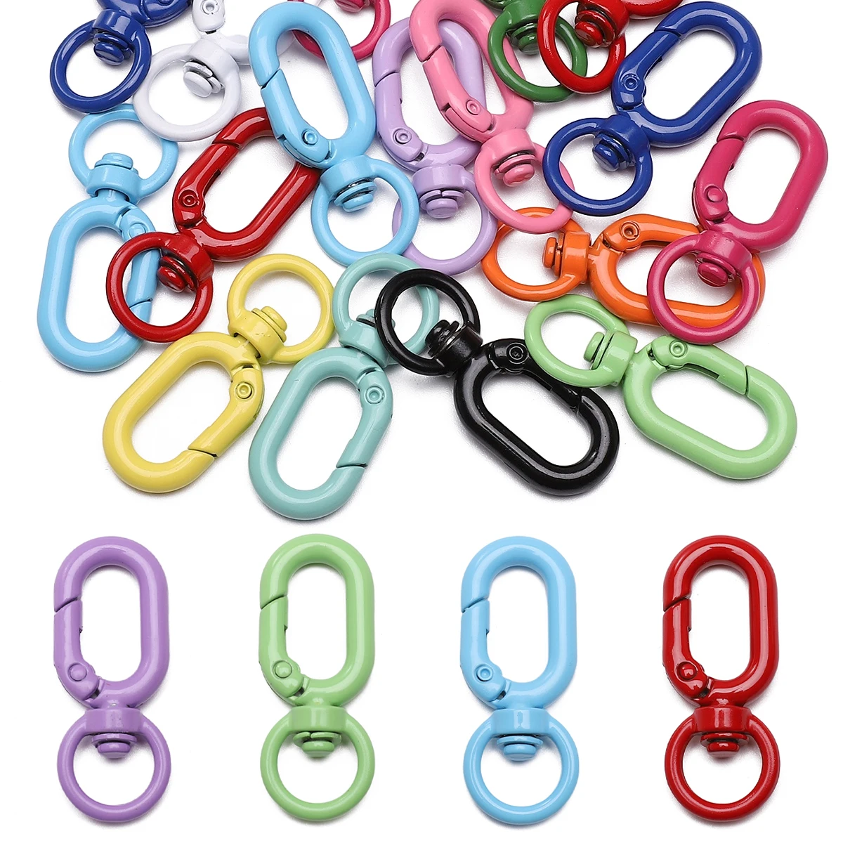 1/5pcs Colorful Metal Lobster Claw Clasps Swivel Lanyards Trigger Strap with Key Ring DIY Accessories for Bag Key Chains Connect