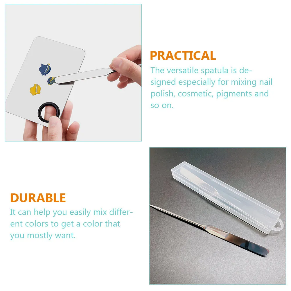 2Pcs Makeup Mixing Rods Stainless Steel Spatula Nail Art Stirring Sticks Foundation Mixer Tool Mixing Stick view 2