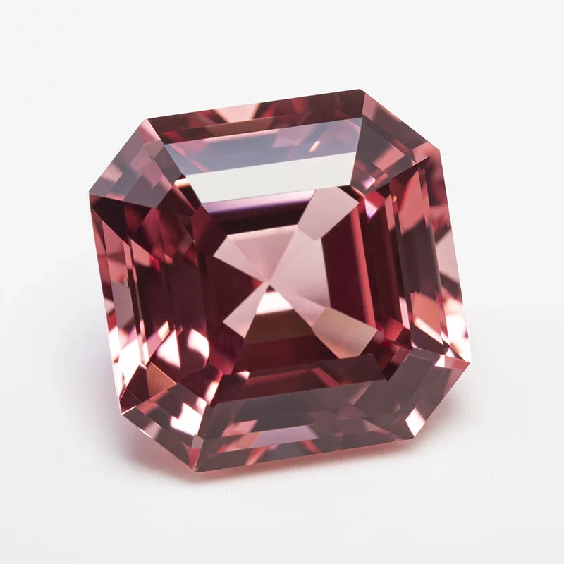 Lab Grown Padparadscha Red Lotus Flower  Square Chamfer Cut VVS1 Selectable AGL Certificate Charms DIY Jewelry Making Materials