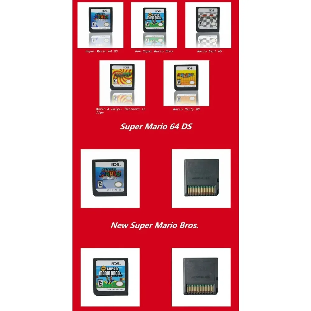 new model Hot Mario Series DS Games Cartridge Super Mario Bros Video Game Console Card Mario Kart Mario Party For NDSL 2DS 3DS