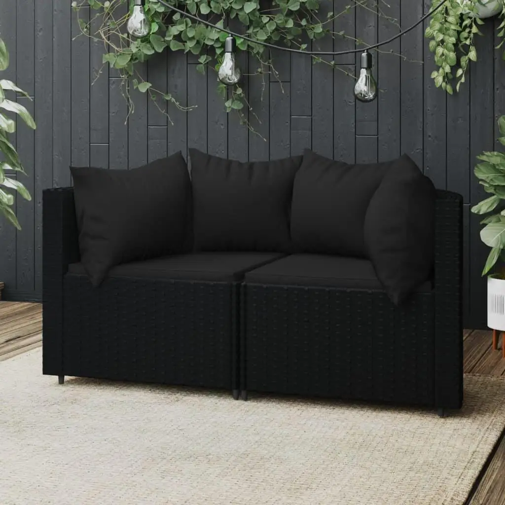 

Stylish Black Patio Corner Sofa Outdoor Furniture Set Modern Design for Garden Deck Balconies