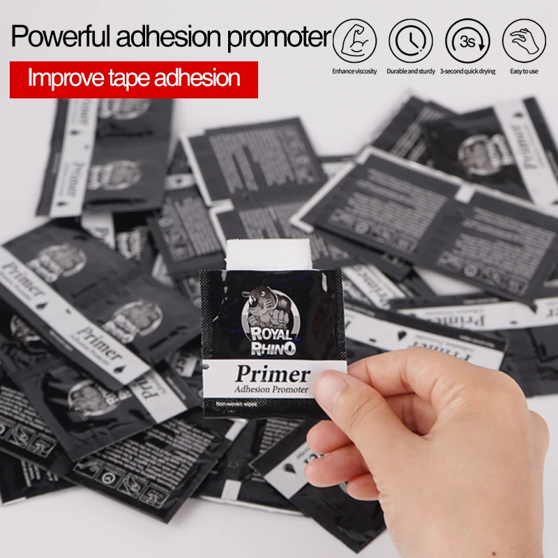 

RHINO COVER Primer Adhesion Promoter Bags Non-Woven Wipes for Double Sided Adhesive Tape Enhancers Increase The Adhesion