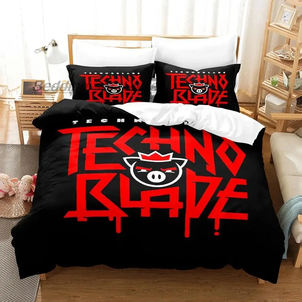 1999-2022 Technoblade Bedding Set Single Twin Full Queen King Size Bed Set Aldult Kid Bedroom Duvetcover Sets 3D Blood God