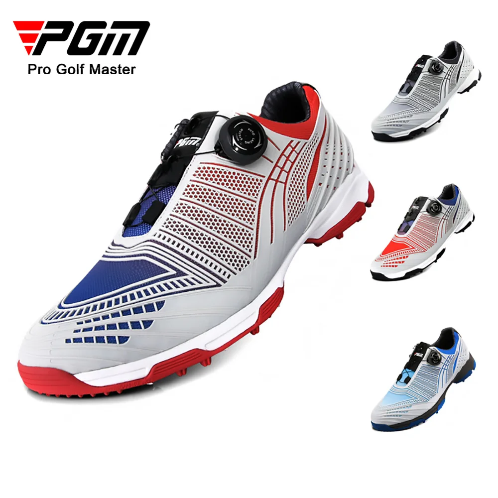 PGM nowe męskie buty golfowe przycisk szybkie sznurowane buty Outdoor Sports wodoodporne trampki Gradient jesienno-zimowa