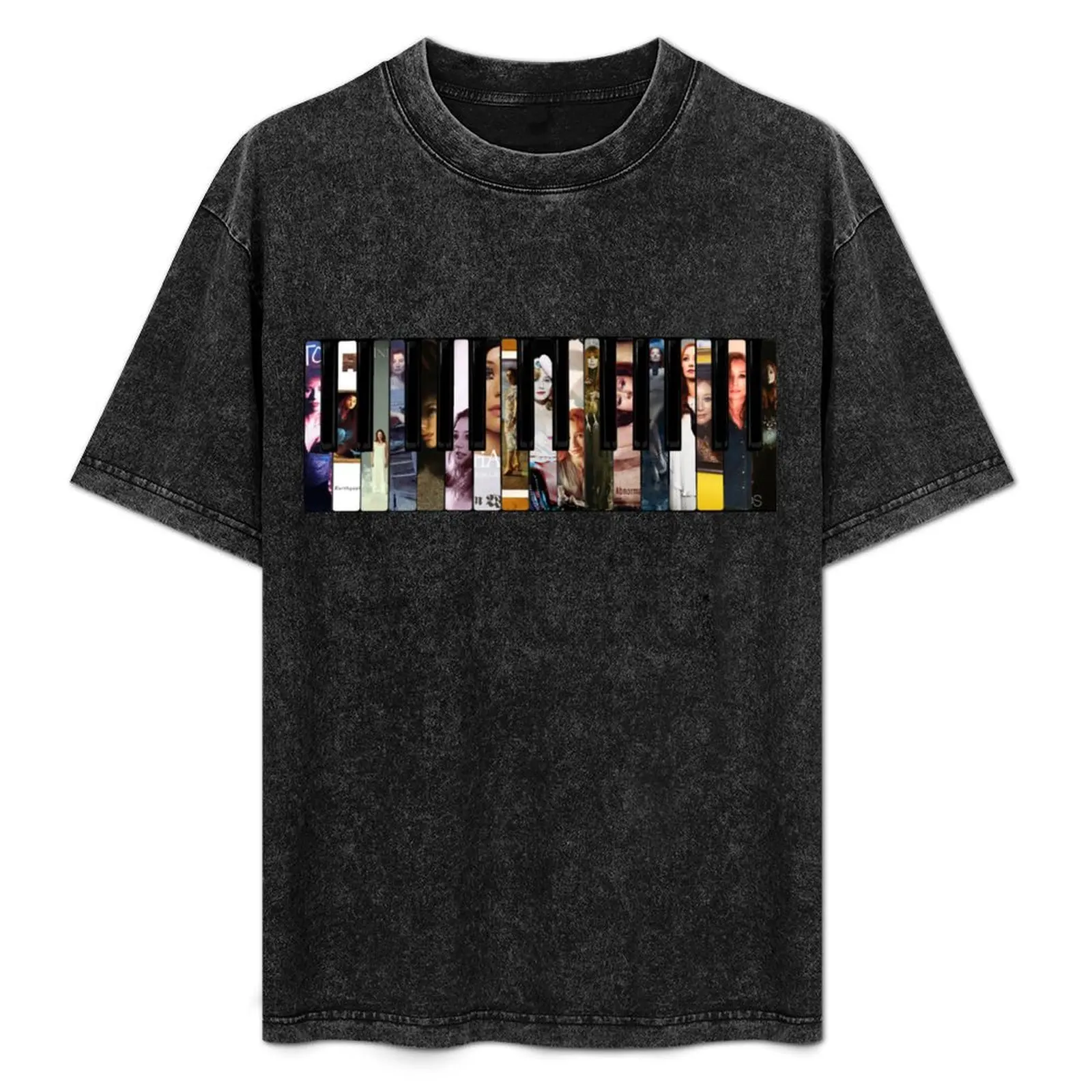 

Tori Amos albums on Piano Keys T-Shirt Relaxed Casual Short Sleeve Tee