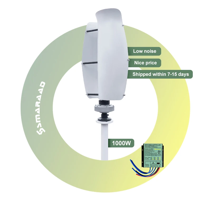 Small Size And High Energy Efficiency Flower-shaped Vertical Axis Wind Turbine 1000W 12V/24V