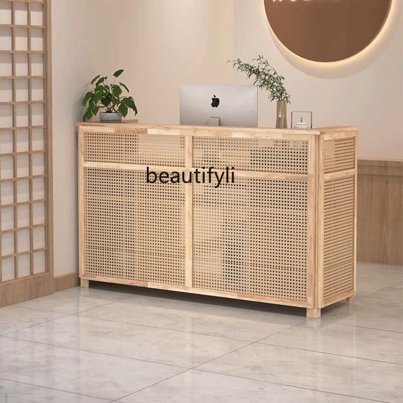 Japanese-Style Rattan Cashier Desk, Quiet Style Bar, Bed & Breakfast, Japanese and Korean Tea House, Small Reception Desk