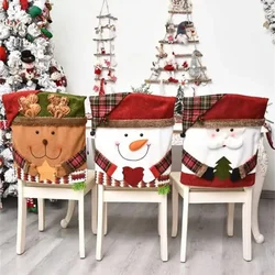 1/6pcs Christmas Chair Covers Christmas Table Decorations Christmas Hat Designed Chair Covers Dining Chair Christmas Cover
