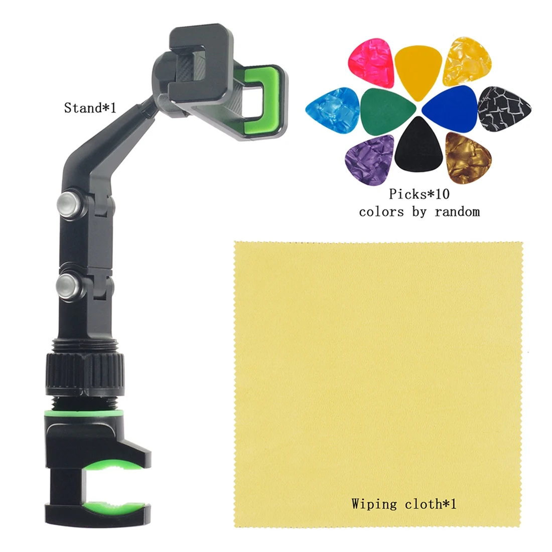 HOTB72A Guitar Phone Holder For Mic Stand, Music Stand Phone Holder - 360° Rotating Microphone Phone Stand