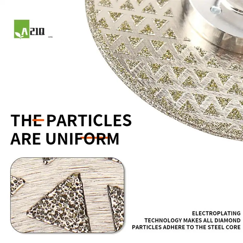

A21Q -M14 Vacuum Brazed Diamond Cutting Wheel Saw Blade, Double Sides Disc, Marble, Concrete, Tile Cutting
