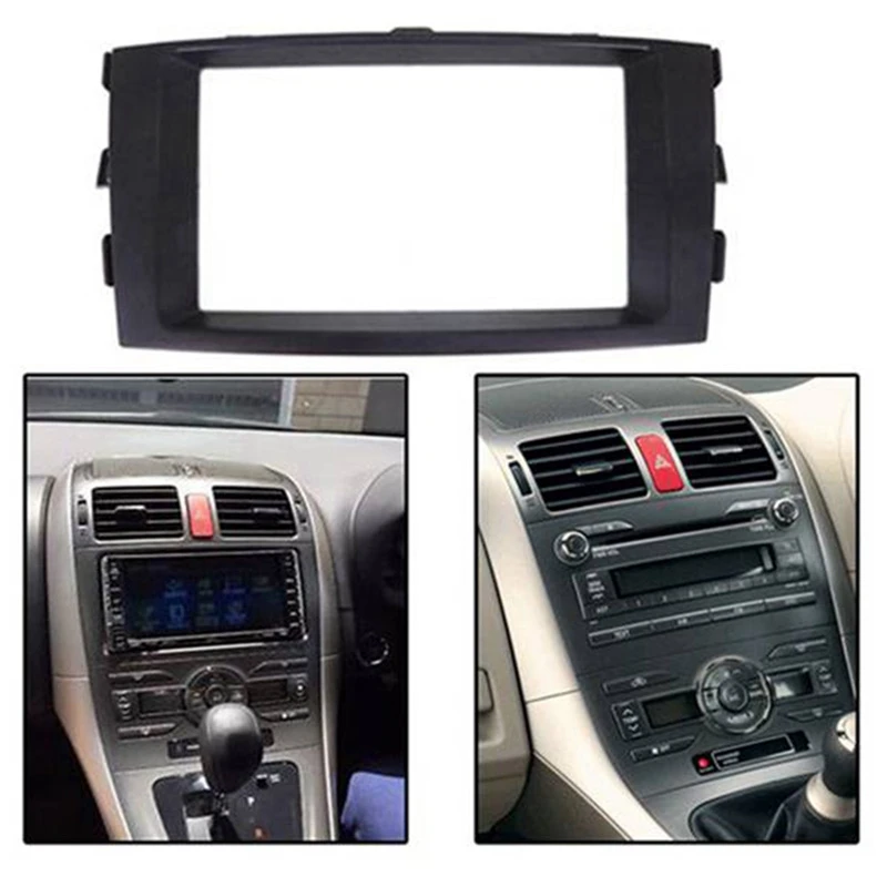 Fascia per auto 2Din per Toyota Auris 2006-2012 Fascias stereo Pannello per montaggio su cruscotto Installazione Kit telaio DVD per auto In-Dash—L49A