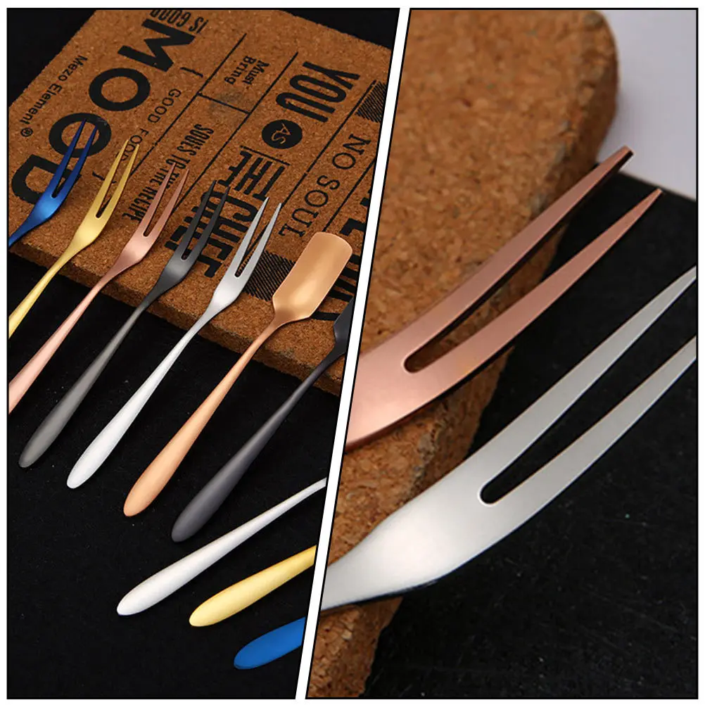 

2pcs Stainless Small Stainless Steel Dessert Fork For Dessert Fork Appetizers Tableware Kitchen Gadgets