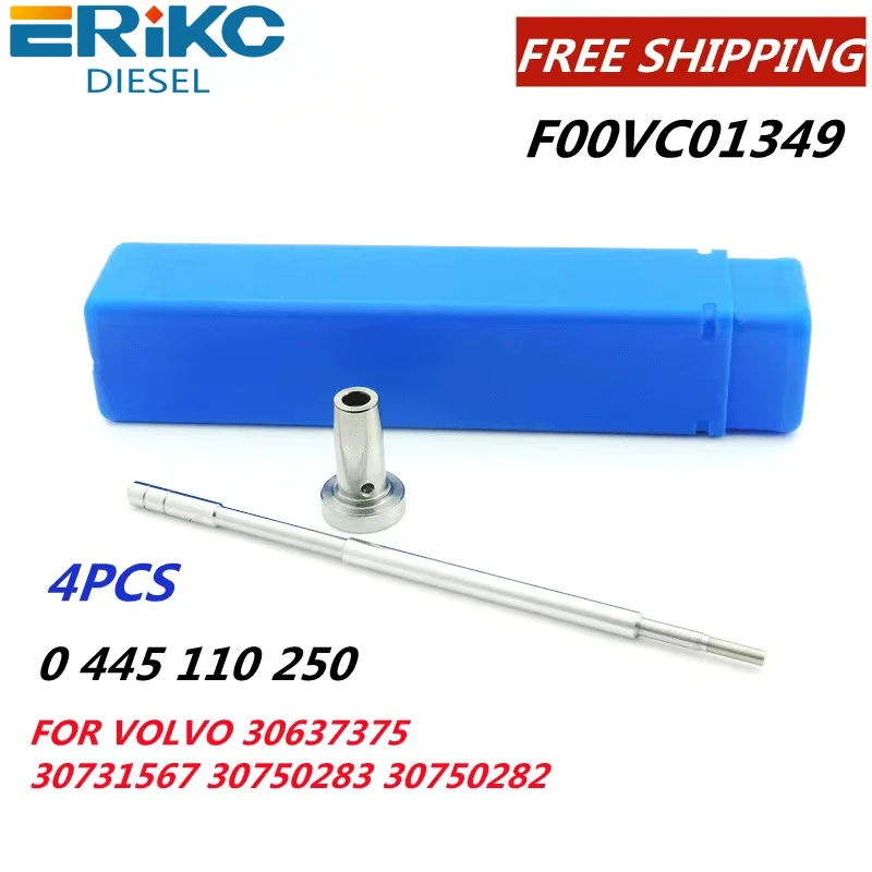 ERIKC Free 4 PCS F00VC01349 F 00V C01 349 Injector Valve F00V C01 349 FOR VOLVO 30637375 30731567 30750283 30750282 0445110250