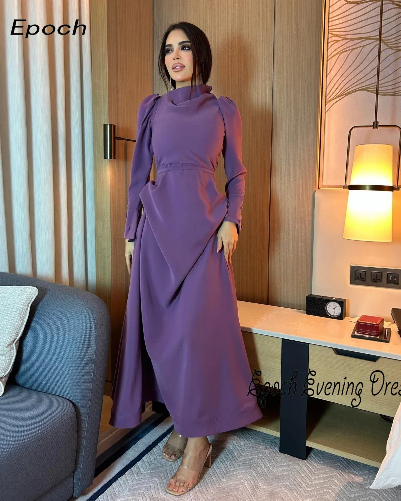 Epoch Long Evening Dress فساتين السهرة Elegant Full Sleeve O-Neck A-Line Formal Fashion Party Gown For Sexy Women 2024 New