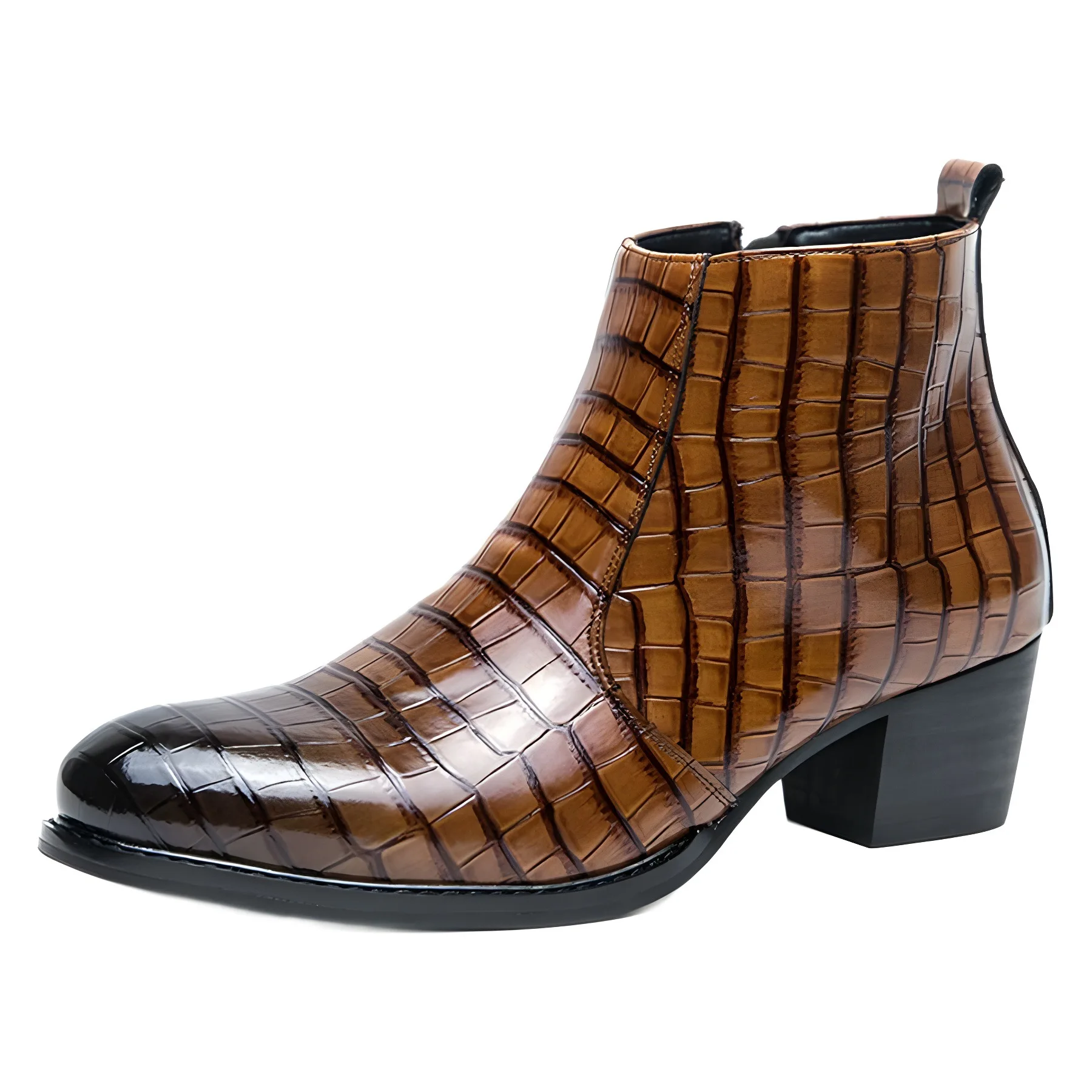 

2025 New Chelsea Boots Men Shoes PU Brown Fashion Versatile Business Casual British Style Street Party Wear Classic Ankle Boots