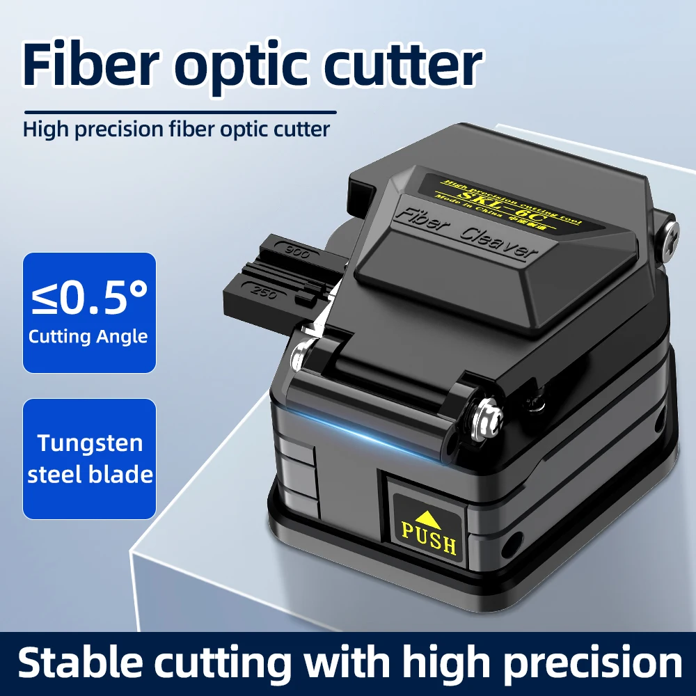 HB-6C Baru FTTH Presisi Tinggi Alat Pemotong Serat Optik Cleaver Kabel Fusion Sambatan Pisau Pemotong Dingin Splicing Alat Set