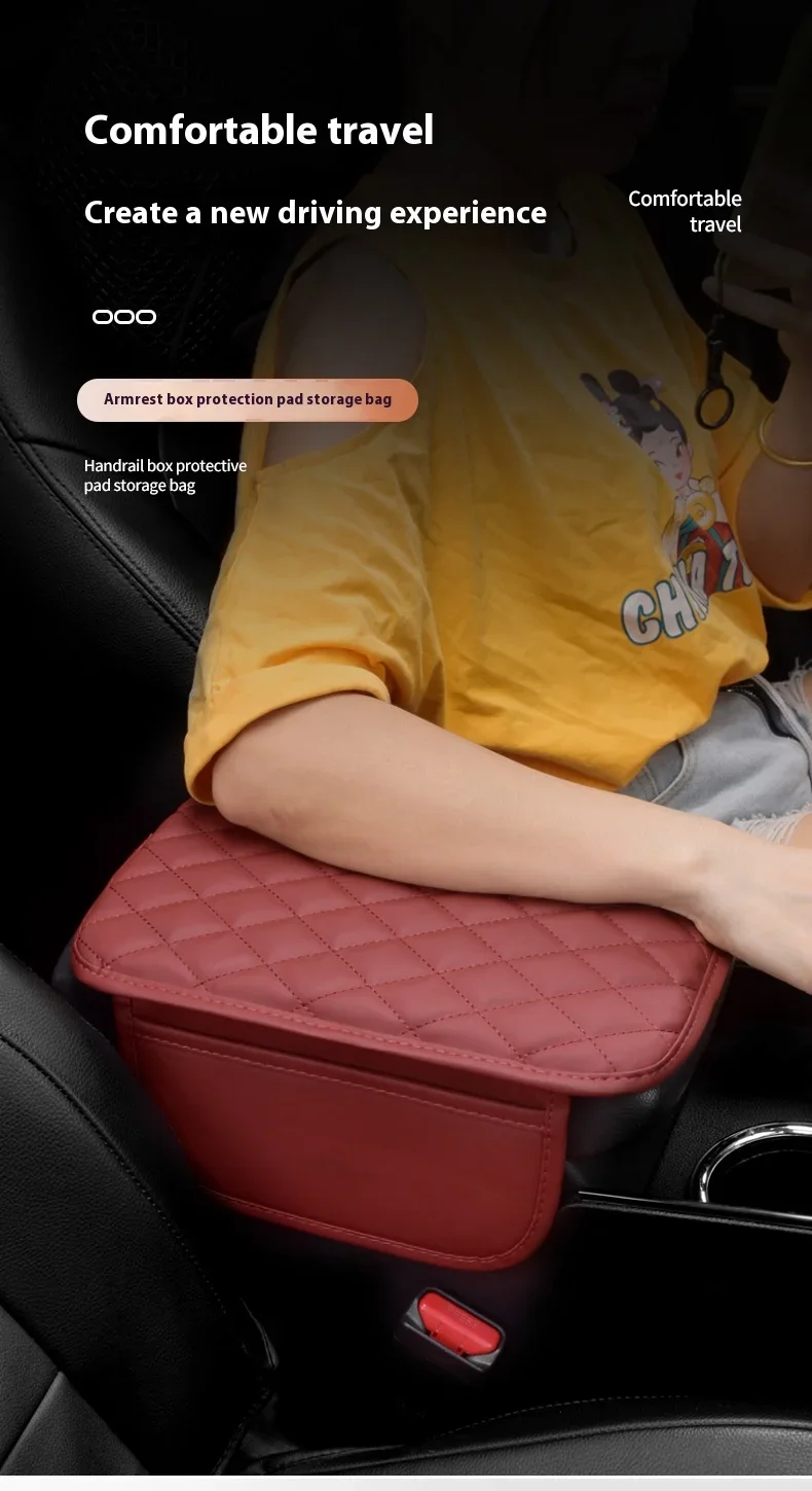 Car Interior Accessories Armrest Box Height Increase Pad Storage Bag Center Console Protector Cover For Chrysler 300c