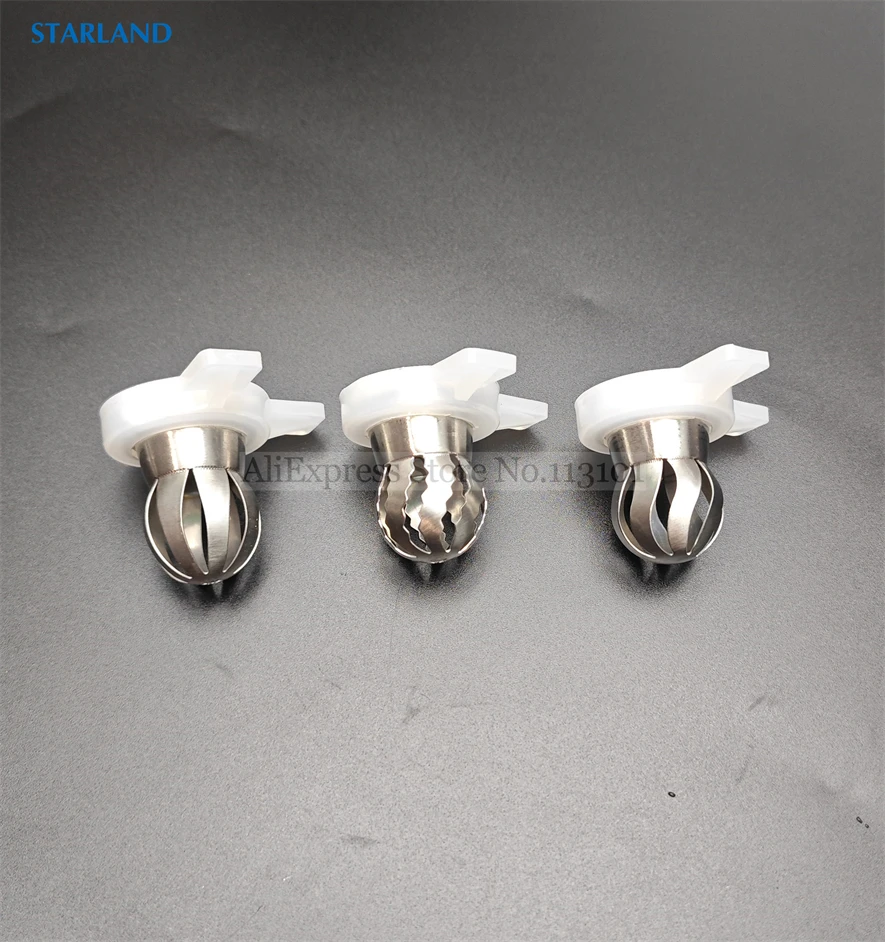 3 In 1 Stainless Steel Modeling Nozzle Lids Flower Shaped Spare Parts Soft Serve Ice Cream Machines New Accessories 29mm Inside