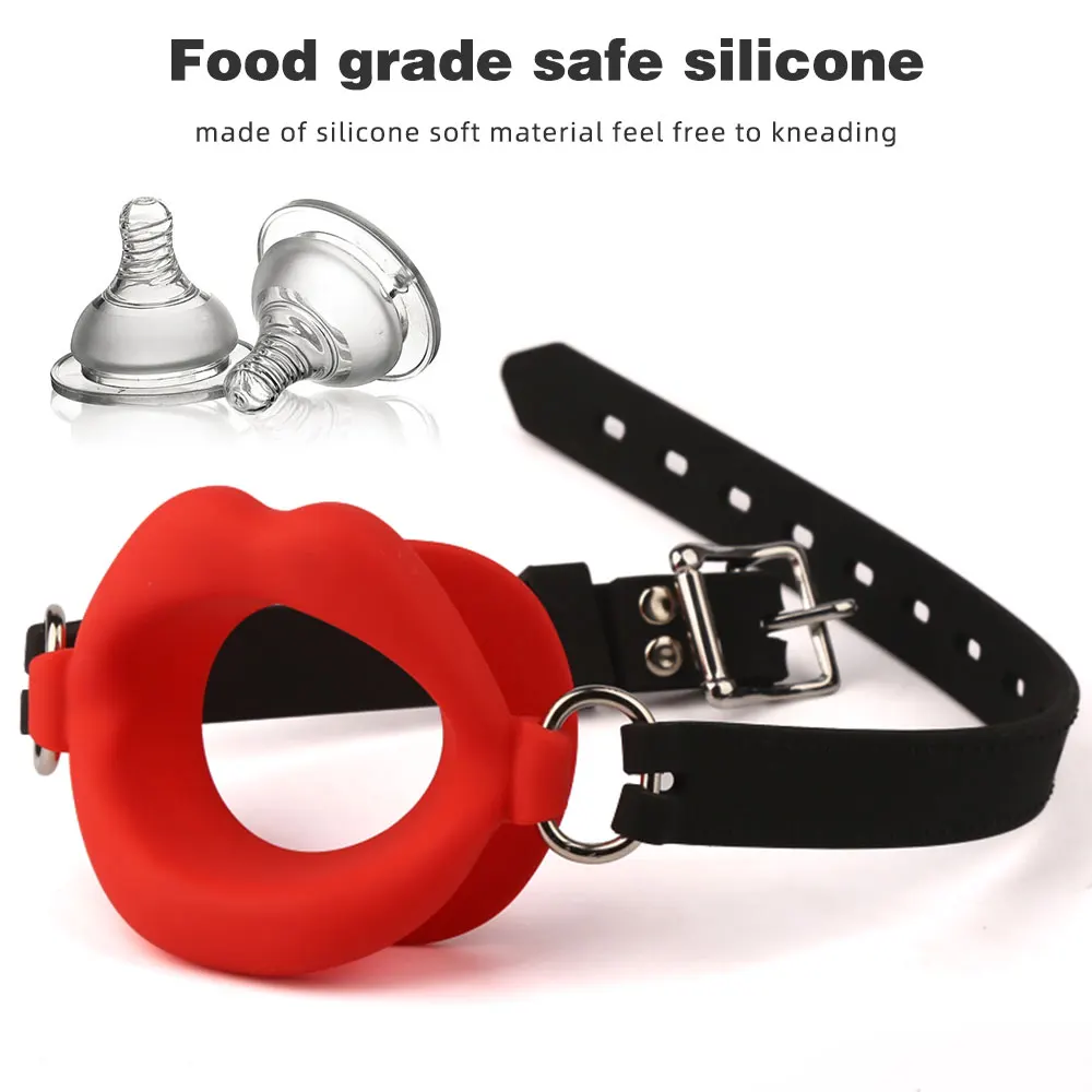 Silicone Oral Fixation Silicone O Ring Mouth Plug Open Gag Toys for Couples Sex Shop BDSM Bondage Restraint Lips Shape Sex Toys