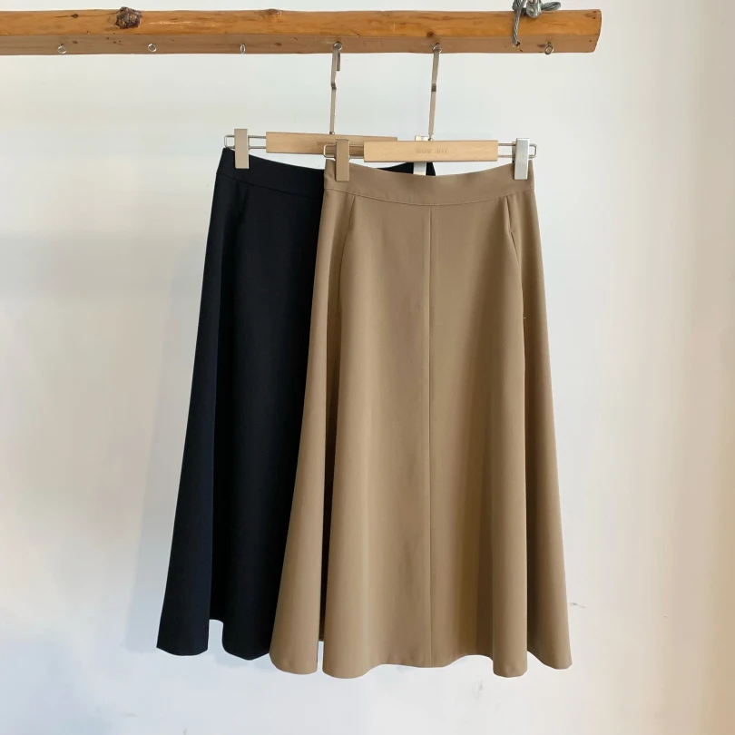 High Waist A-Line Skirt Women's Faion Slimming Age-Defng 6-Piece Patchwork Umbrella Sle f-Length Skirt