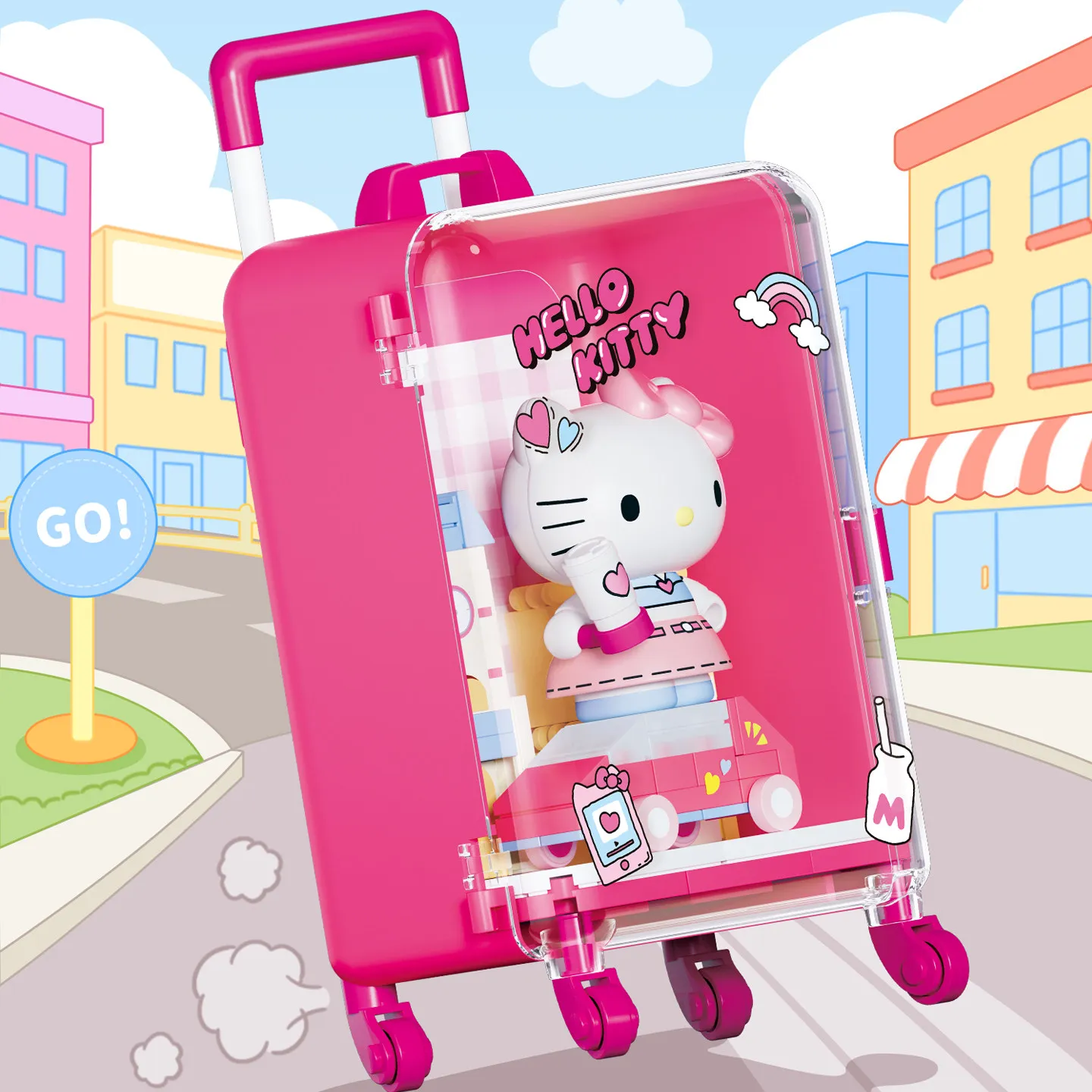 

Areax Crayon Sanrio Characters Series Hello Kitty Building Blocks Surprise Box Anime Toy Box Cartoon Decoration Brick Area Gifts
