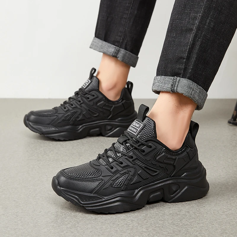 

Мужская спортивная обувь на толстой подошве, однотонные, увеличивающие рост, износостойкие, противоскользящие, повседневные кроссовки на все сезоны