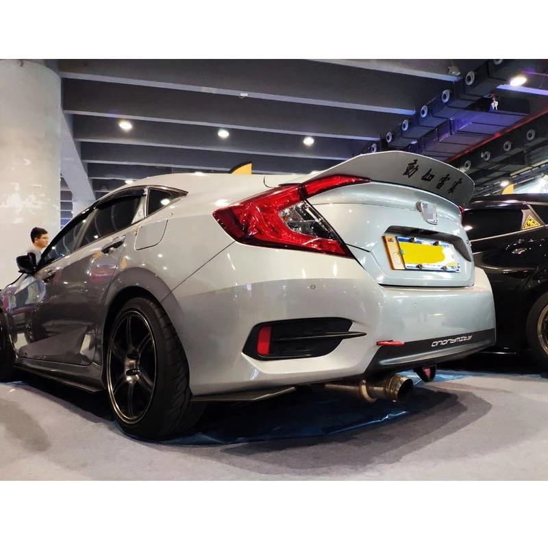 Primer grey unpainted ABS sports Car Rear Trunk Spoiler Wing For HONDA Civic 10 2016 2017, no drilling needed