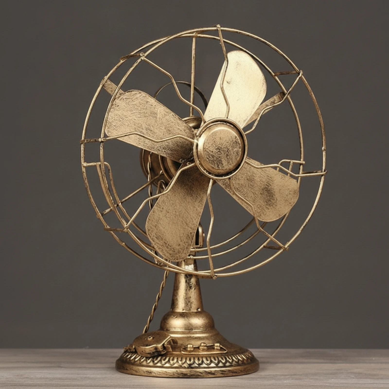 Antique Table Fan Ornament Decorative Vintage Fan Model Compact Classic for Decorators, Bookshelf, Cafe