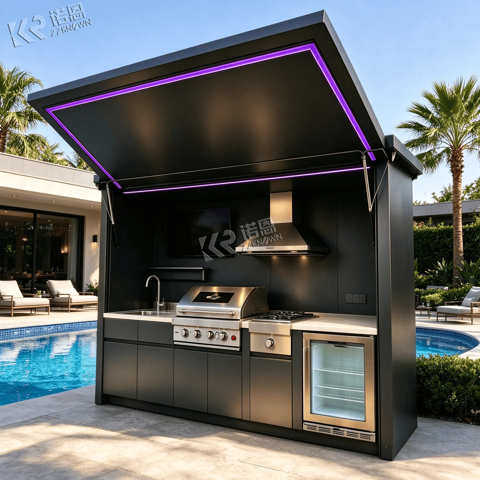 Aluminum Grill Cabinet Modern Kitchen Faucet & Hinge Outdoor Kitchen Island BBQ OEM ODM Supplier Wholesale for Patio Garden