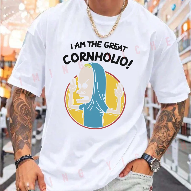 Beavis And Butthead I Am The Great Cornhole! T-Shirt Moto Riders Summer Men's Fashion Casual O-Neck Tops Tee 2026