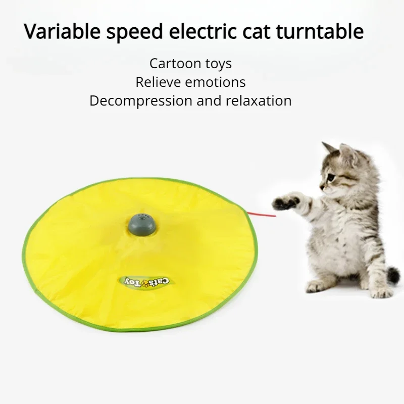 Intelligent Cat Toys Rotatable Hide and Seek Toys Cat Self Hi Toys Adjustable Speed Cat Carousel Electric Interactive Smart Toys