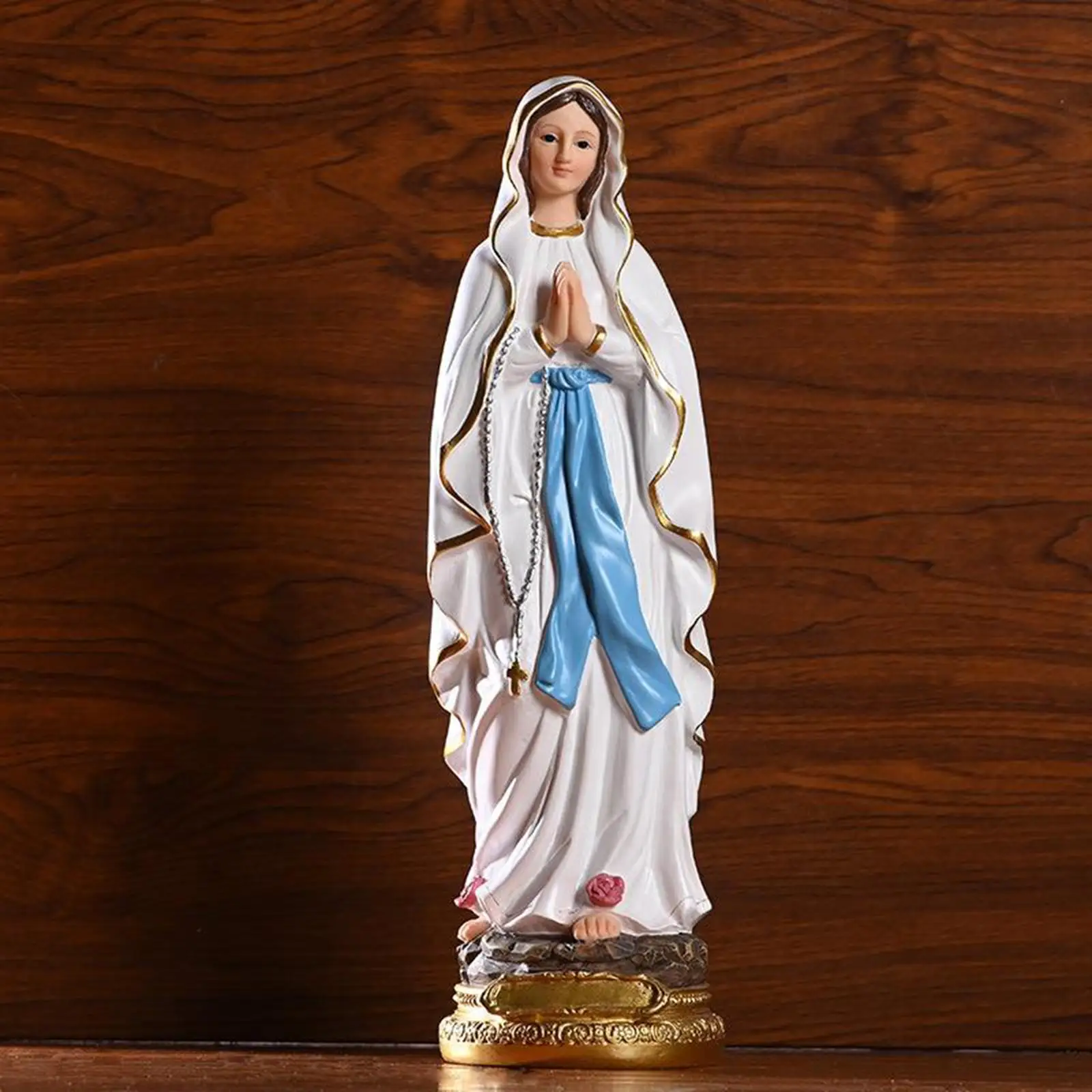 Resin Blessed Saint Our Lady of Lourds Mary Statue Figure Decorative Sculptures for Housewarming Home Decor