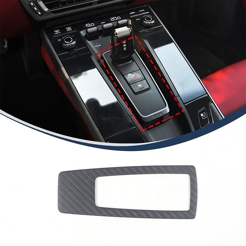 

1 Piece for Porsche 911 2019-2021 Matte Black Dry Carbon Fiber Car Gear Shift Panel Cover Trim Interior Accessories